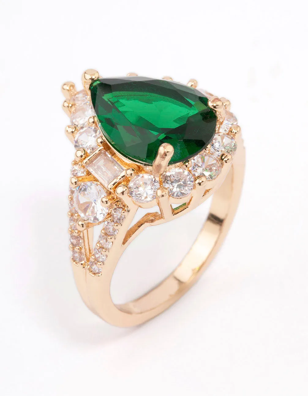 Green Grand Pear Cocktail Ring Vivid Present Casual Balance