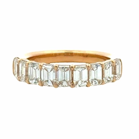 14KY Emerald Cut Diamond Anniversary Band Luxe Mood