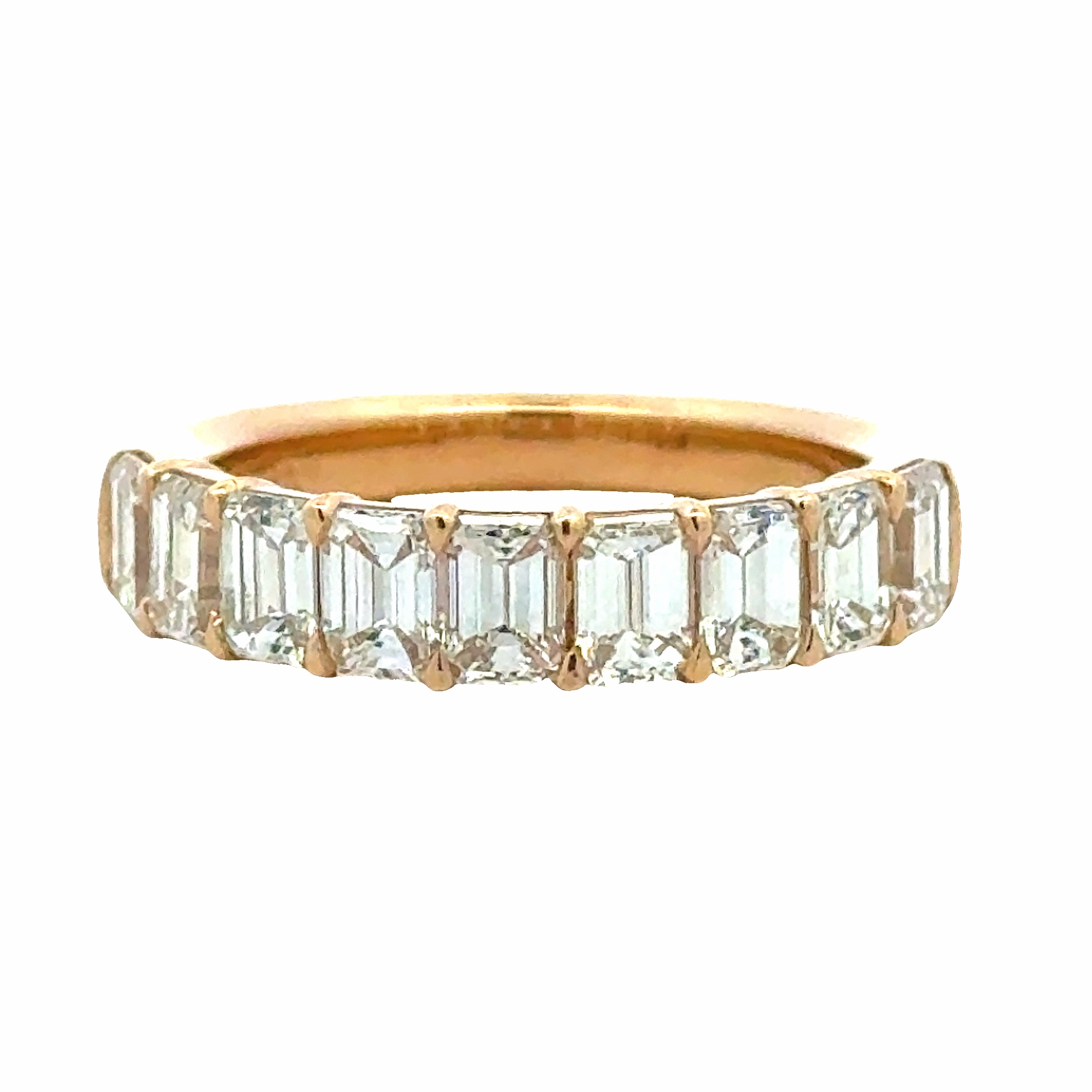 14KY Emerald Cut Diamond Anniversary Band Luxe Mood
