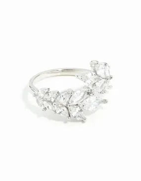 Neutral design Budget Adornment Cubic Zirconia Navette Wrap Ring