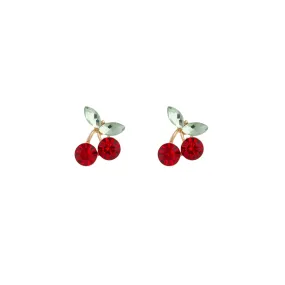 Secure Decor Pretty Product Red Gold Mini Cherry Stone Earrings