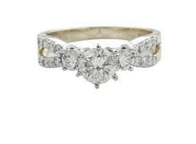 Pastel Light Travel Style SPLIT SHANK DIAMOND RING 1.43CT TW