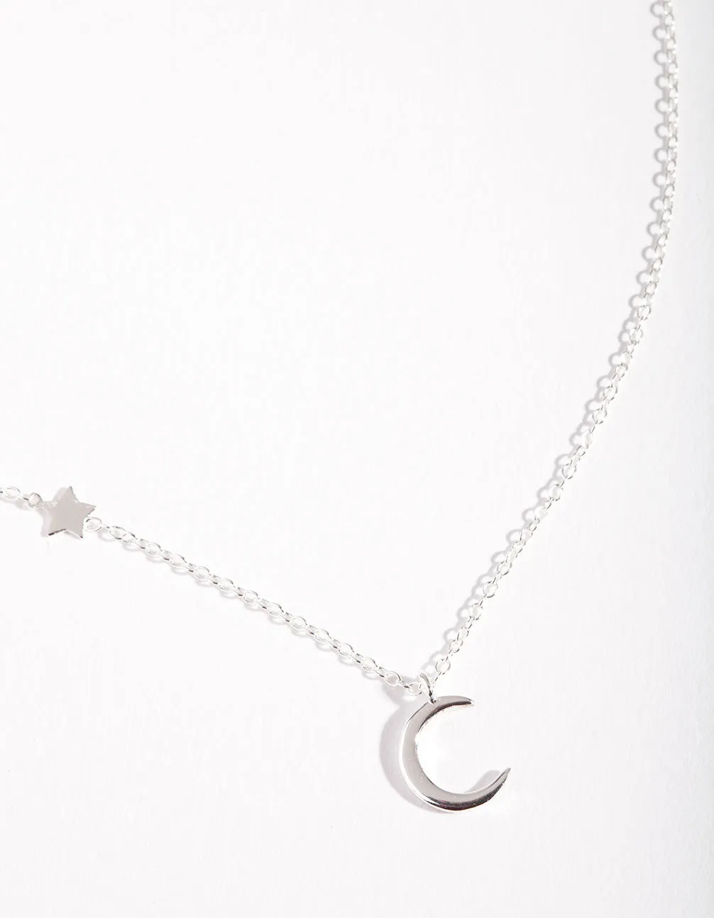 Sterling Silver Asymmetrical Celestial Necklace subtle style