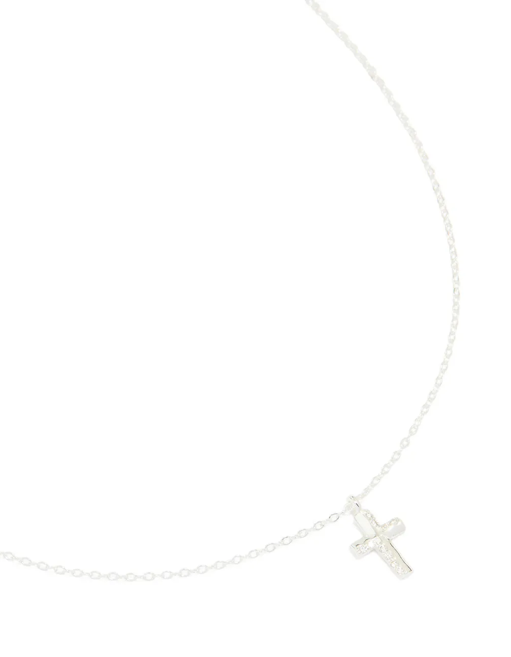 Fashion Forward Jewelry For School Sterling Silver Cubic Zirconia Cross Pendant Necklace