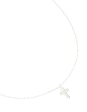 Sterling Silver Cubic Zirconia Cross Pendant Necklace Lively Highlight Couple Gift