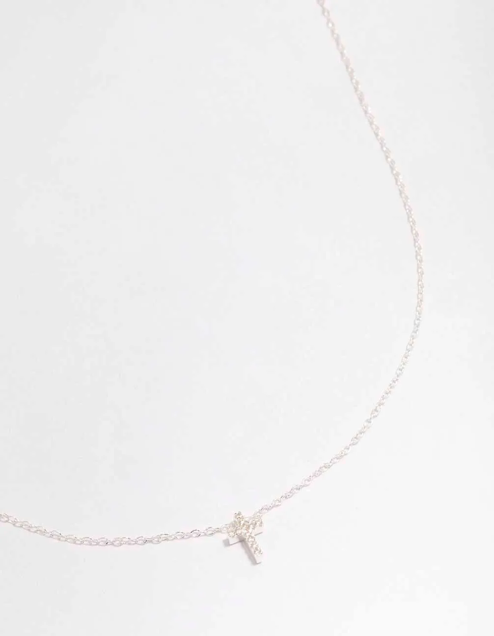 Fantastic Ornament Seasonal Trend Sterling Silver Cubic Zirconia Cross Pendant Necklace