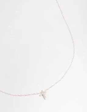 Fantastic Ornament Seasonal Trend Sterling Silver Cubic Zirconia Cross Pendant Necklace