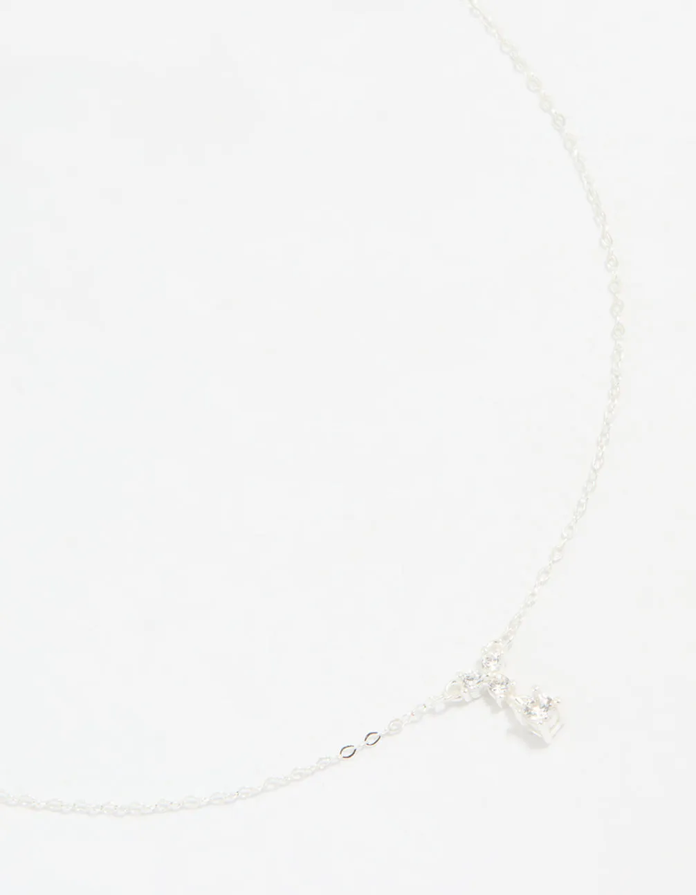 Glam Accent Daily Present Sterling Silver Cubic Zirconia Drop Necklace