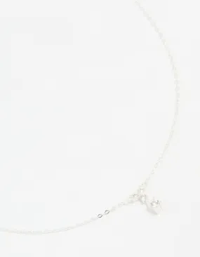 Glam Accent Daily Present Sterling Silver Cubic Zirconia Drop Necklace