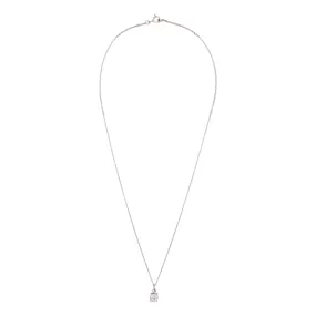 Sterling Silver Cubic Zirconia Necklace Secured Piece