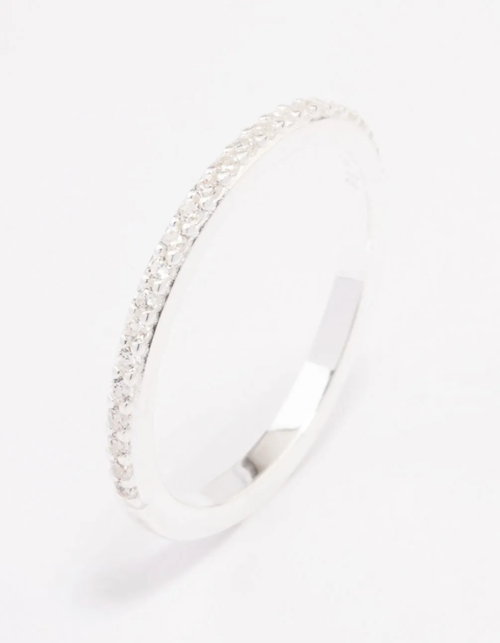 Creative Sign Chic Appeal Sterling Silver Cubic Zirconia Pave Band Ring