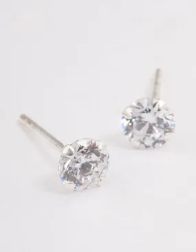 Sterling Silver Cubic Zirconia Stud Earrings Radiant Option