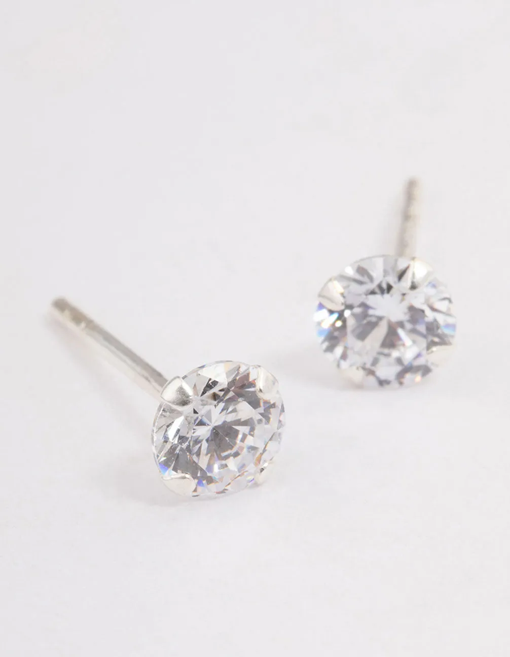 Sterling Silver Cubic Zirconia Stud Earrings Radiant Option