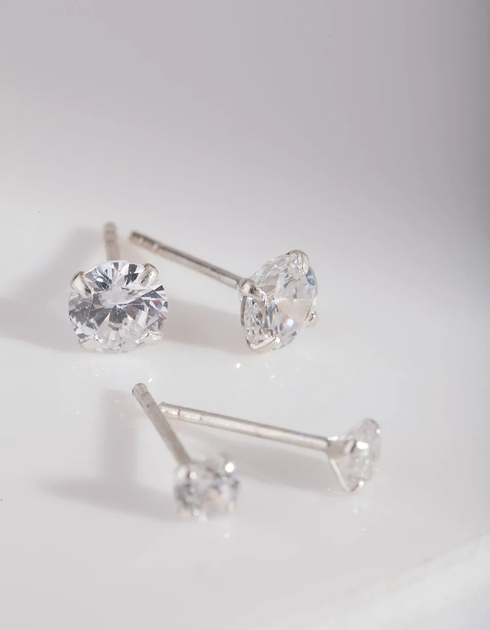 Sterling Silver Diamante Earring Pack Glittering Accessory Formal Piece