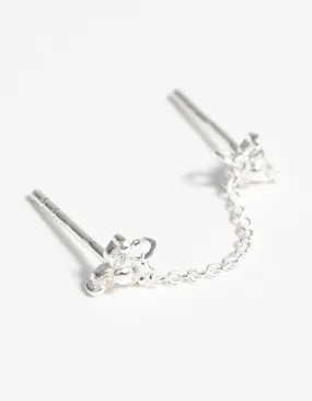 Delicate Decor Refined Style Sterling Silver Flower Stud Earrings