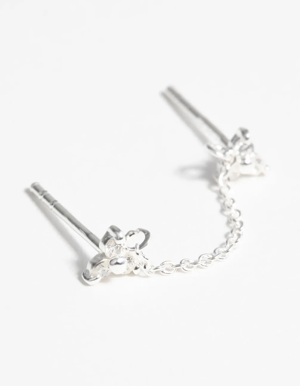 Sterling Silver Flower Stud Earrings Attractive item