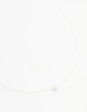 Sterling Silver Heart Pendant Necklace Fantastic Design Simple Gift