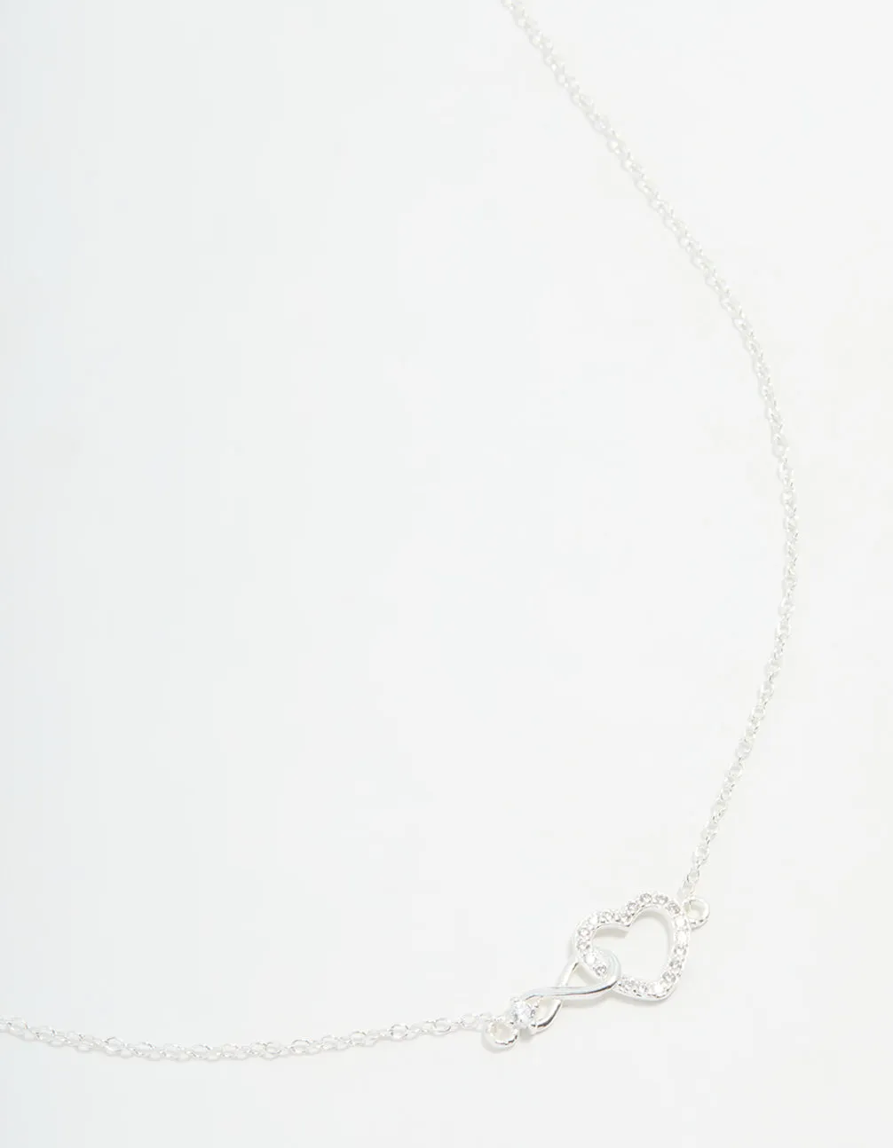 Professional Adornment Sterling Silver Infinity & Heart Link Necklace