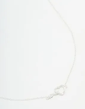 Business gift Minimalist Accessory Sterling Silver Infinity & Heart Link Necklace