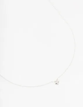 Boho Accent Sterling Silver Mini Puffy Heart Pendant Necklace