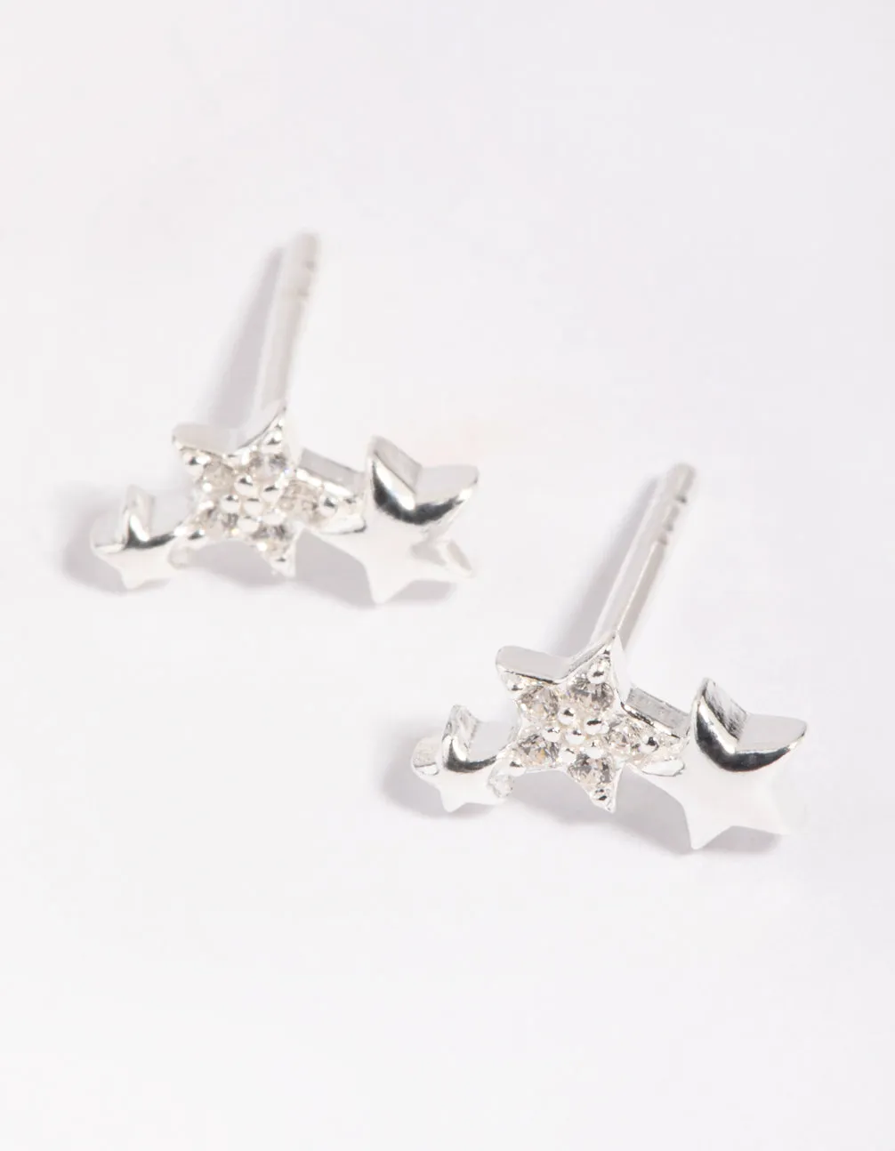 Polished Must-Have Festive Accessory Sterling SIlver Star Stud Earrings