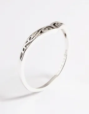 Sterling Silver Swirl Detail Point Ring Meaningful Work