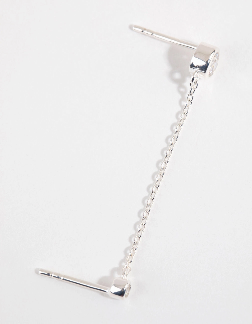 Modern Option High-Quality Adornment Sterling Silver Cubic Zirconia Double Stud Earring