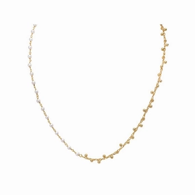 Refined Detailing Sterling Silver Gold Plated Bead and Pearl Necklace