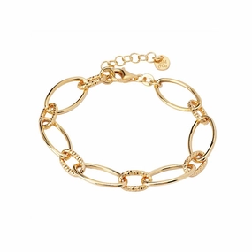 Sterling Silver Gold Plated Fancy Link Bracelet Alluring piece