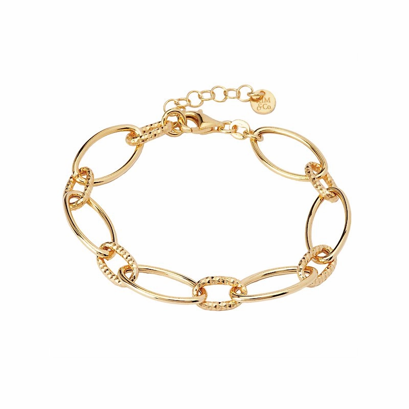 Sterling Silver Gold Plated Fancy Link Bracelet Alluring piece