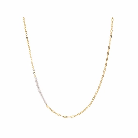 Classic Layer Sterling Silver Gold Plated Flat Cable Necklace with 3mm Pearls