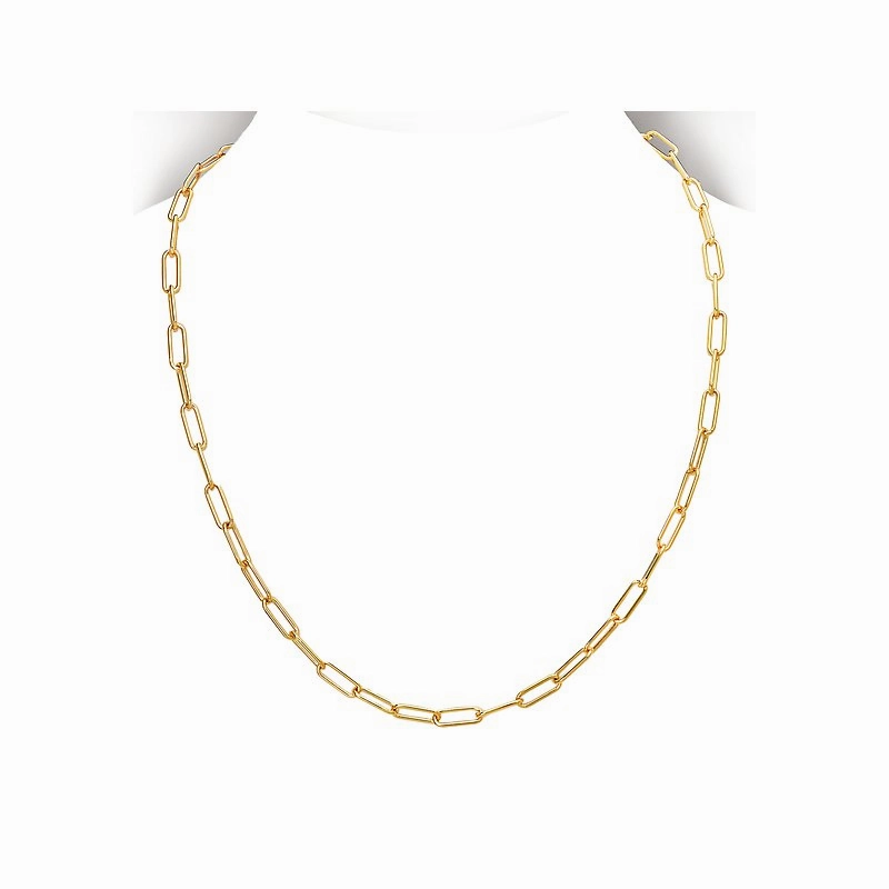 Sterling Silver Gold Plated Paperclip Link Necklace Wedding Ensemble classic accessory