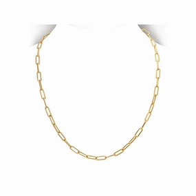 Sterling Silver Gold Plated Paperclip Link Necklace Wedding Ensemble classic accessory