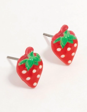 Strawberry  Stud Earrings Charming Piece