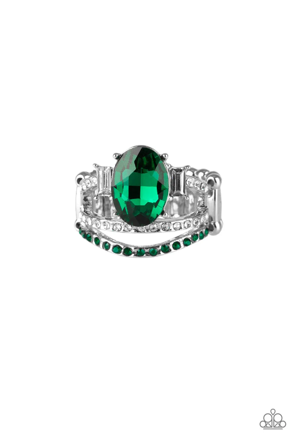 Paparazzi Accessories ? Spectacular Sparkle - Green Ring?Flat Rate Ship $4.50? Refined Finish HighEnd Item