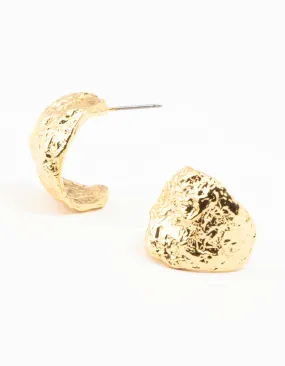 Gold Plated Brass Foil Hoop Earrings Lovely Accent Classic Product