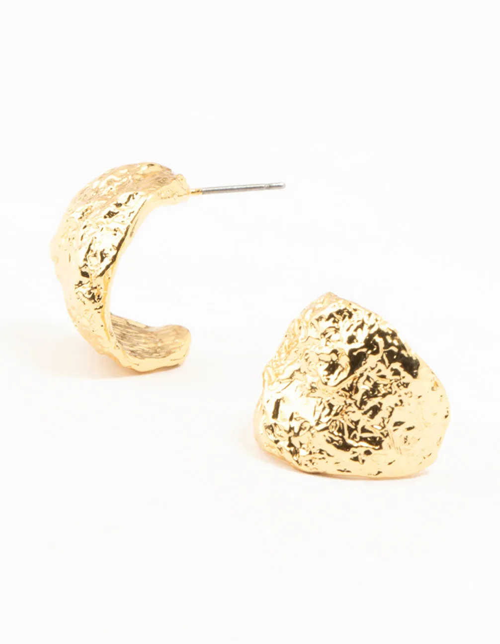 Gold Plated Brass Foil Hoop Earrings Lovely Accent Classic Product