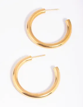 Simple Style Bohemian Ornament Waterproof Gold Plated Stainless Steel Hoop Earrings