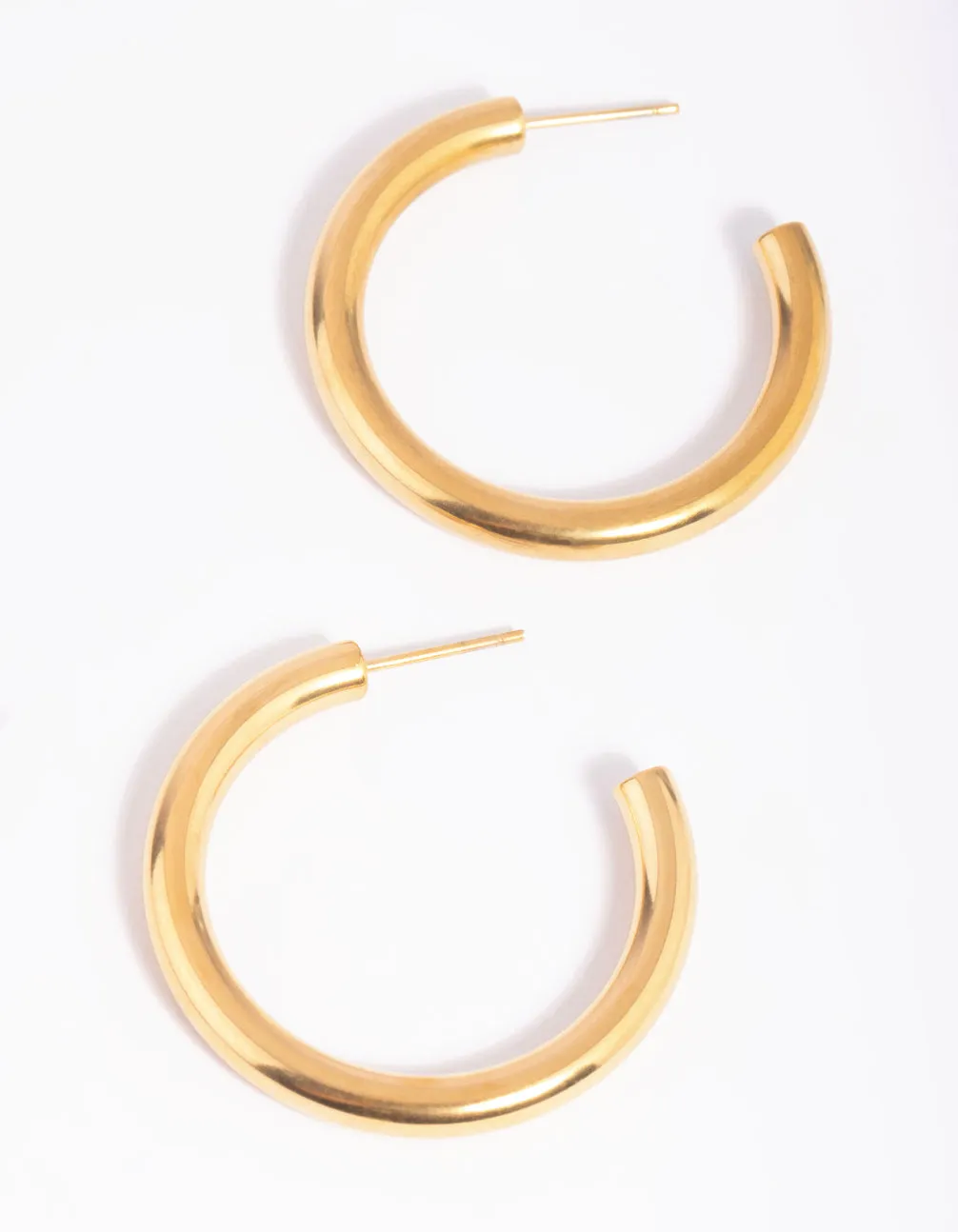 Waterproof Gold Plated Stainless Steel Hoop Earrings Ornate Element