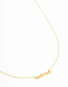 Fashionable Gift Classic Fit Gold Plated Sterling Silver Mama Necklace
