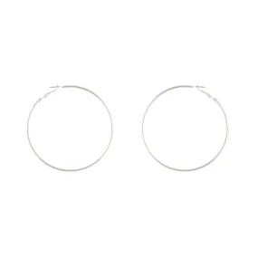 Radiant Option Silver Rounded 7cm Hoop Earrings