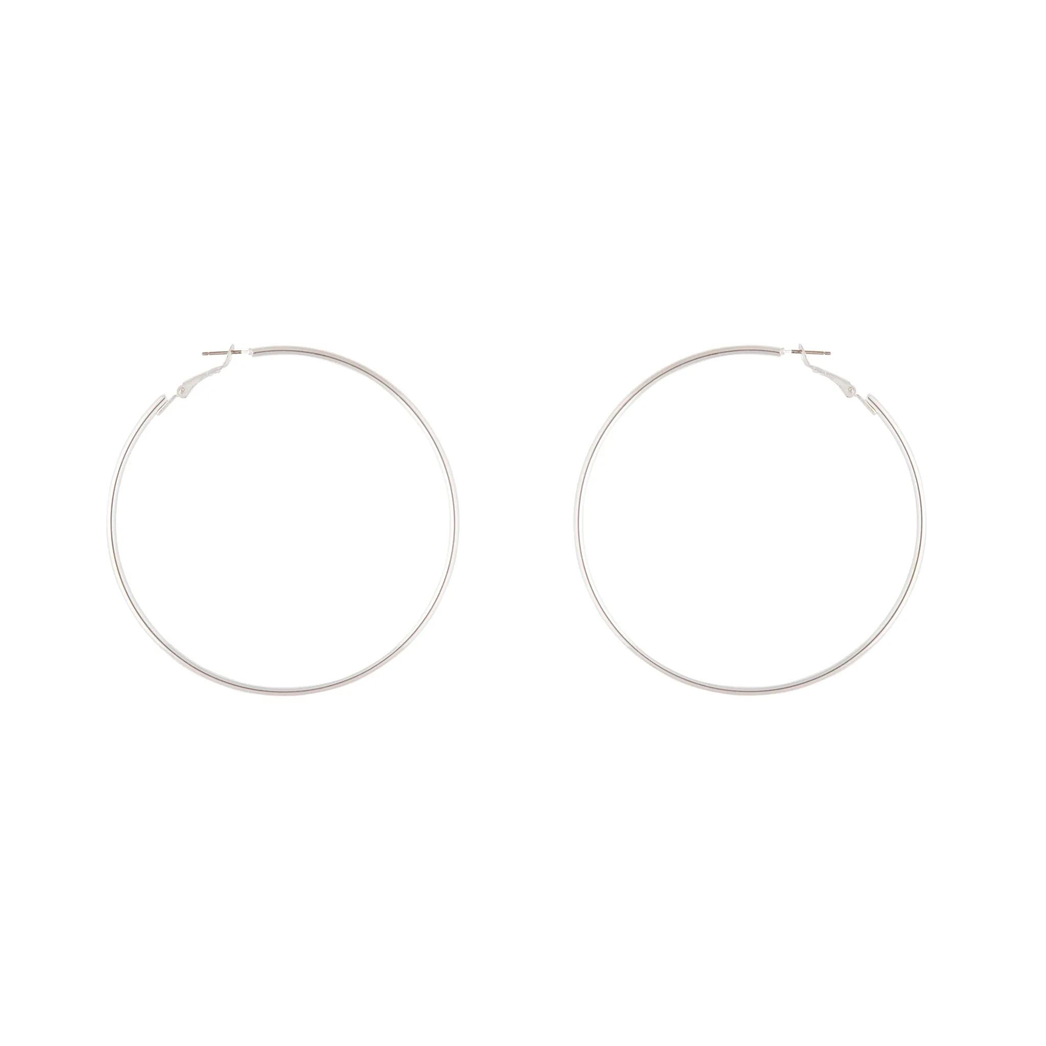 Radiant Option Silver Rounded 7cm Hoop Earrings