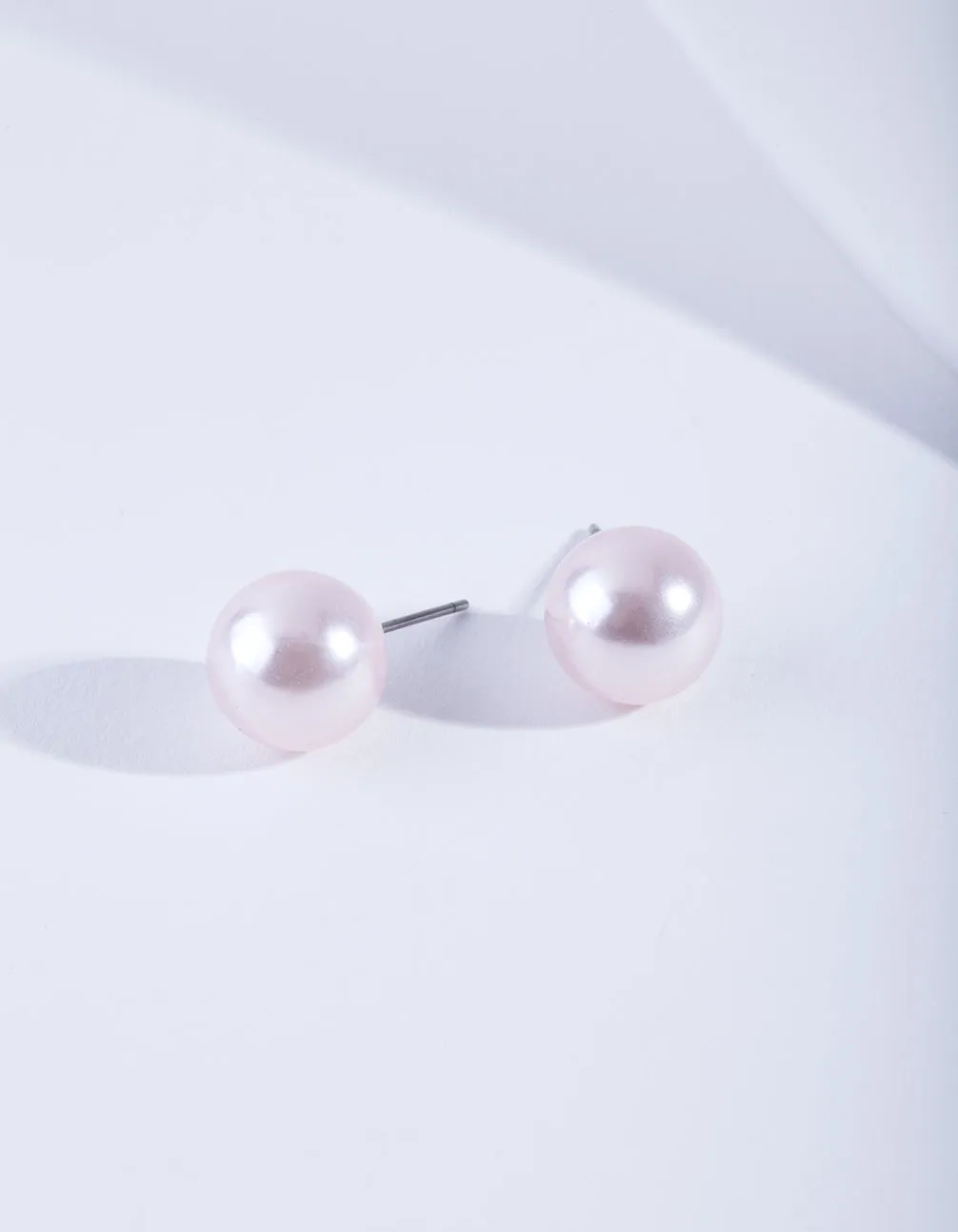Sturdy Adornment Pearl Ball Stud Earrings