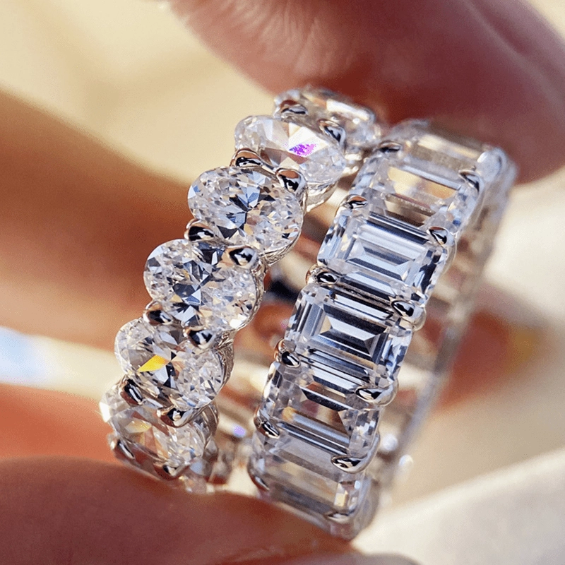 Dramatic Look Louily Eternity Simulated Diamond Wedding Band for Women