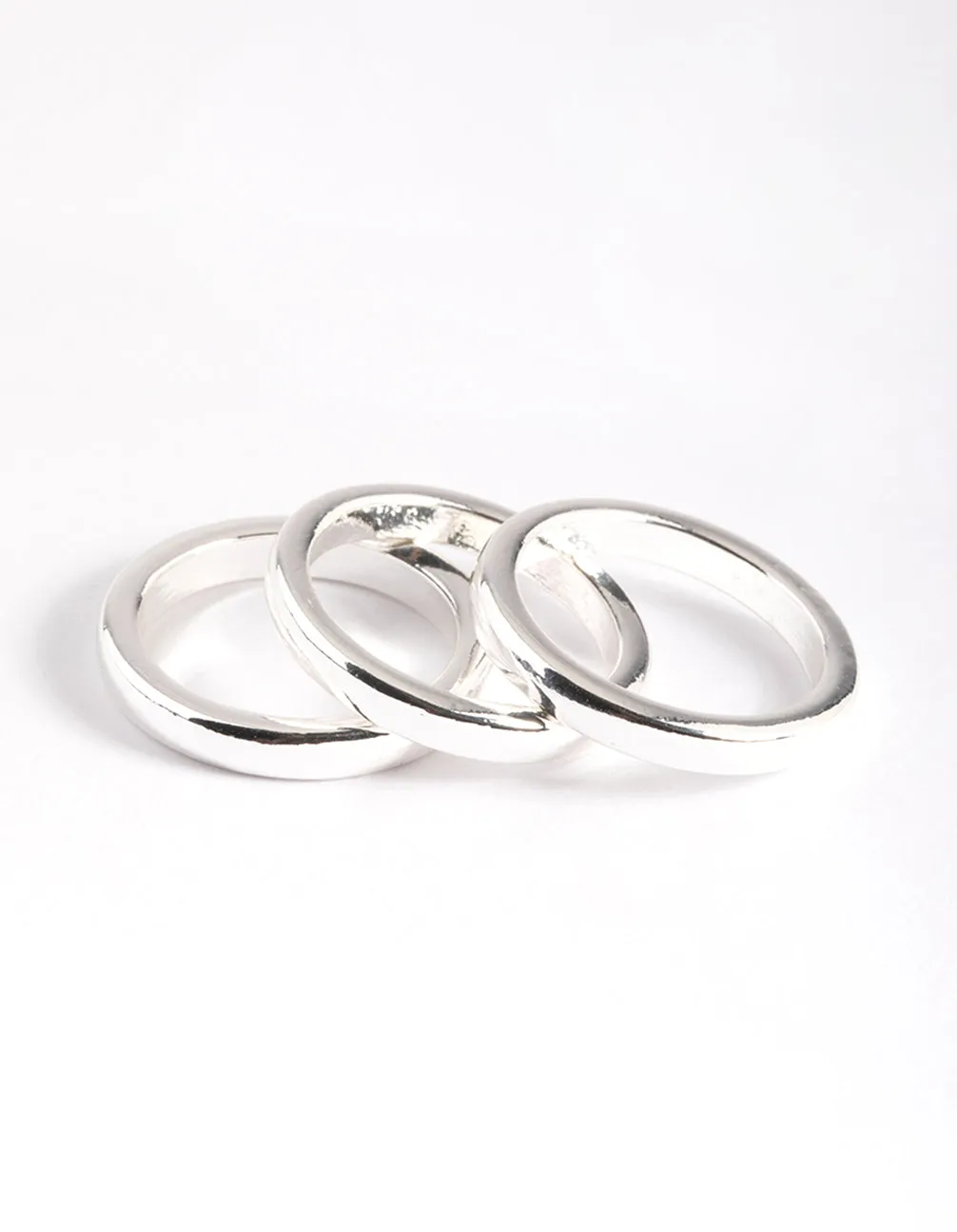 Trendy Decoration Silver Plated Triple 3mm Band Ring