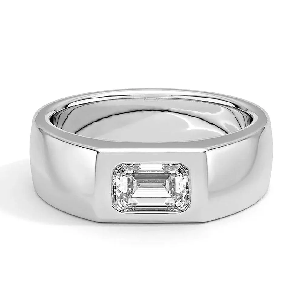 Emerald Cut Lab Diamond Diamond Men's Promise Ring Modern Product