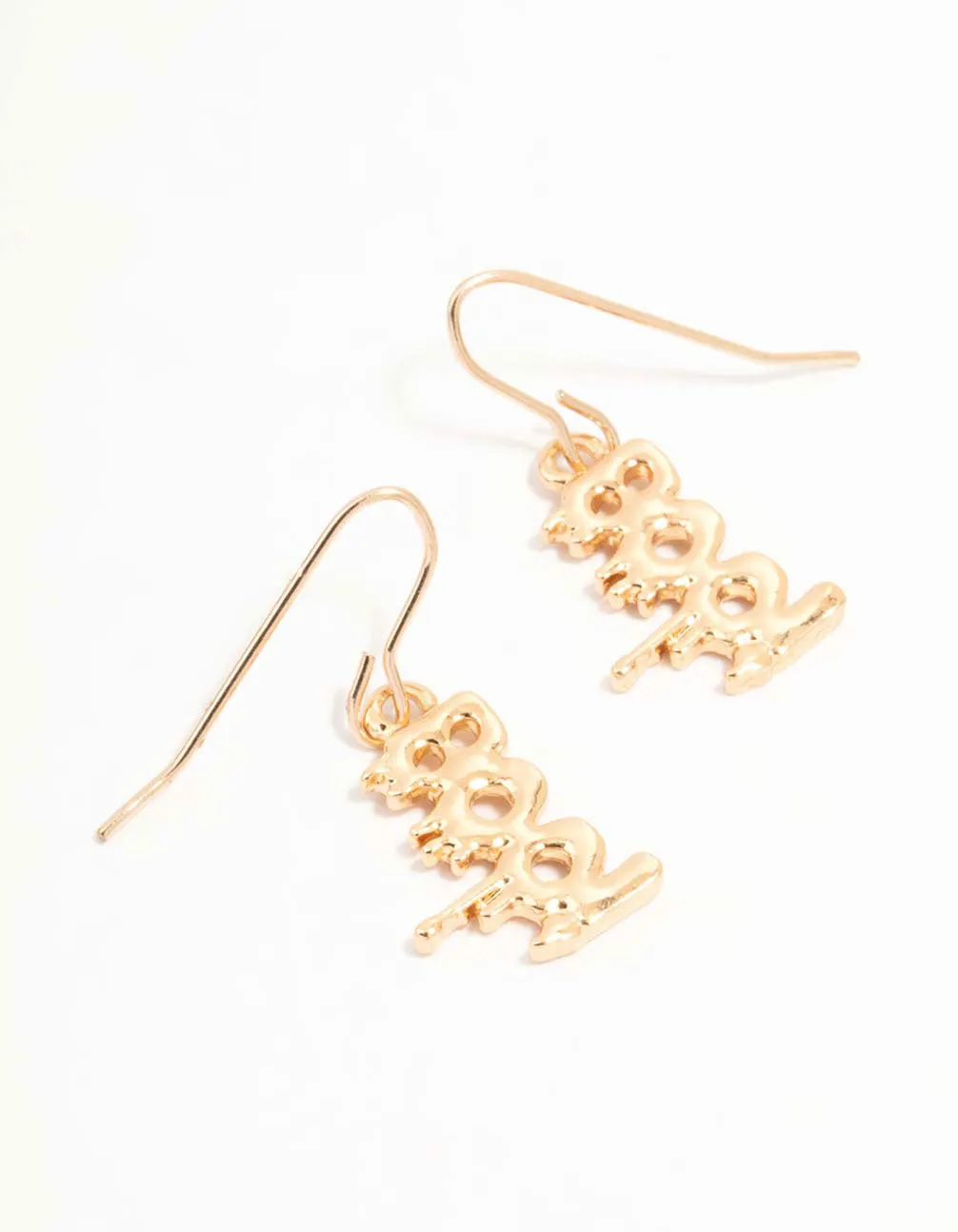Gold Boo Drop Earrings Iridescent Piece Safe Style
