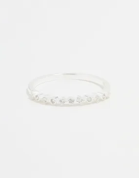 Sterling Silver Cubic Zirconia Circle Pave Ring Quality item Lasting Memory