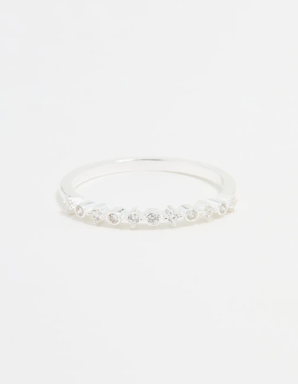 Sterling Silver Cubic Zirconia Circle Pave Ring Quality item Lasting Memory