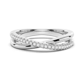 Petite Twisted Band Sterling Silver Wedding Band Dramatic Effect